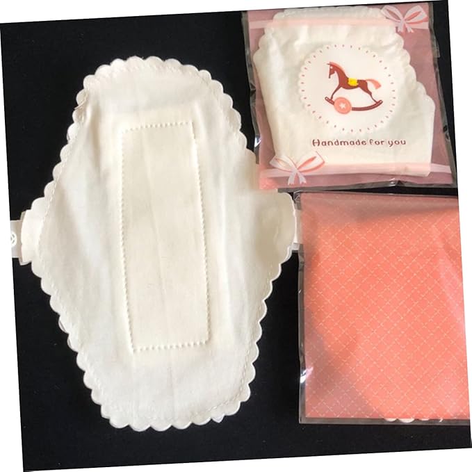 6Pcs Washable Reusable Sanitary Pads Menstrual Cloth Liners for Women White Period Pads for Everyday Use