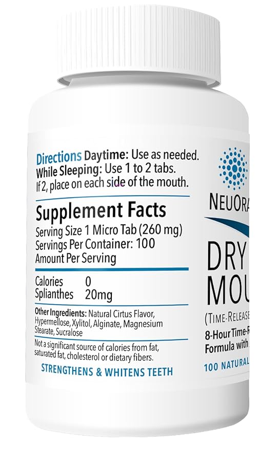Dry Mouth TR by NeuOra Microceuticals: 8 Hour Time-Release Oral Micro Tabs, 5pk
