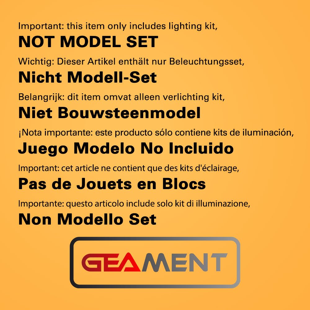 GEAMENT LED Light Kit Compatible with Lego Notre Dame de Paris - Lighting Set for Architecture 21061 (Model Set Not Included)