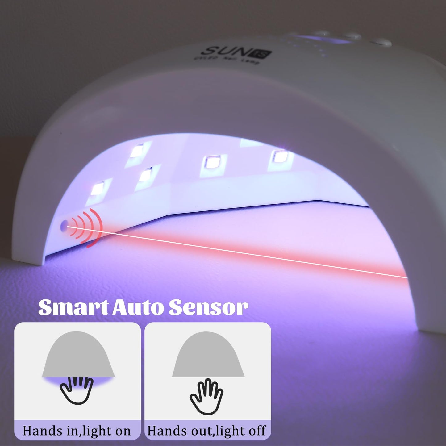 Fcozpjk UV LED Nail Lamp, 48W Nail Dryer for Gel Polish with 30 Beads 4 Timers Smart Sensor Fast Curing Home Manicure Professional Salon Nails Art Tools Supplies