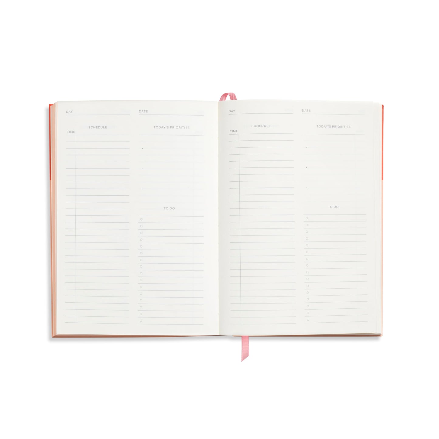 Papier Undated Daily Planner - Pink, 8.46"L x 6.02"W | Flexi-Cover Notebook Diary, Write Personal & Work To-Do Lists & Organize Priorities | Includes Day Per Page Checklist, Monthly Views & Gridded Notes Pages