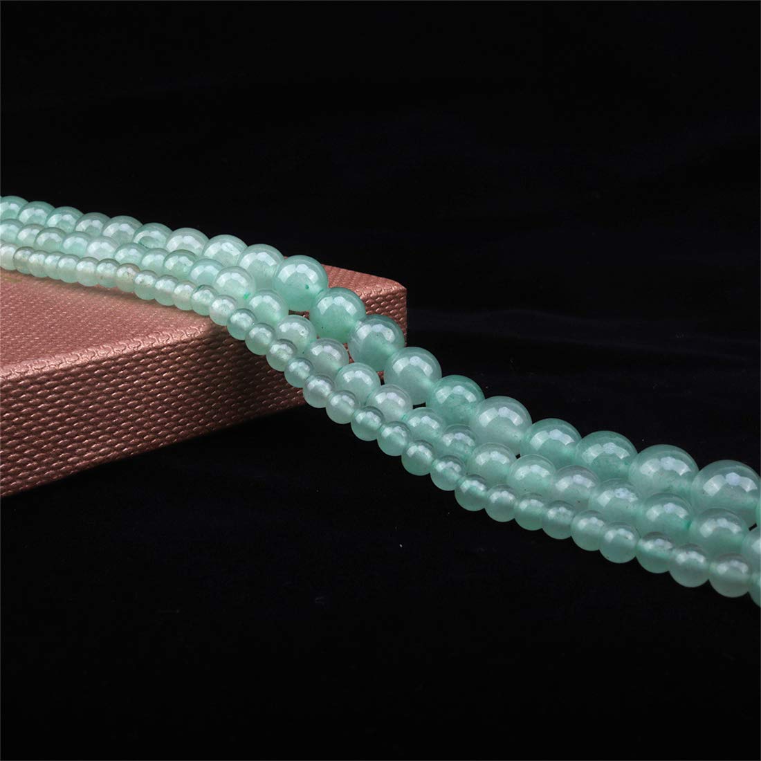 ICAI Beads 10mm Natural Green Aventurine Stone Round Loose Stone Beads for Jewelry Making DIY Crafts Design 1 Strand 15" APPR.34-36pcs
