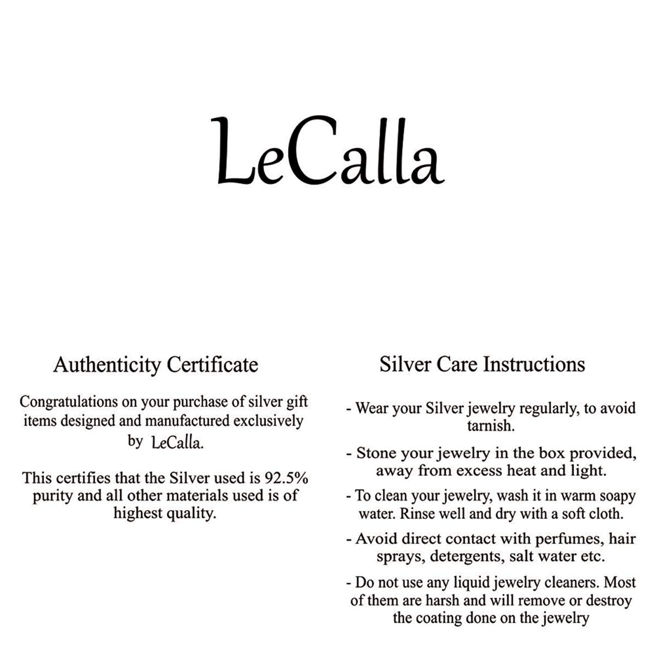 LeCalla 925 Sterling Silver Rose-Gold Plated Love Open Heart Pendant Necklace for Women