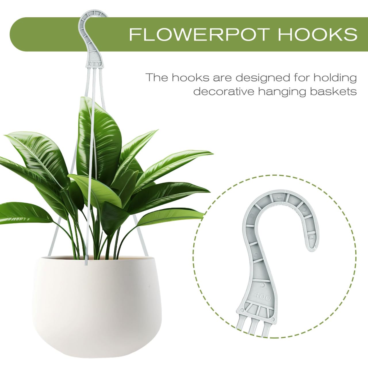 DOITOOL 30PCS Hanging Basket Chains 15.33''+14.15''+9.24Inch Plant Chains with Hooks Replacement Plant Hangers 3 Different Sizes Plastic Hangers for Hanging Baskets Bird Feeders,Planters,Lanterns