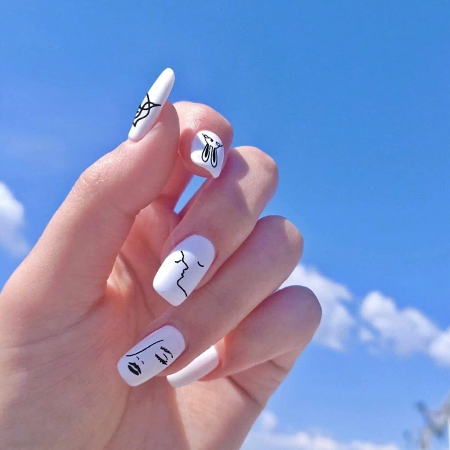 6 Sheets Rose Nail Stickers and 8 Sheets Heart Nail Stickers
