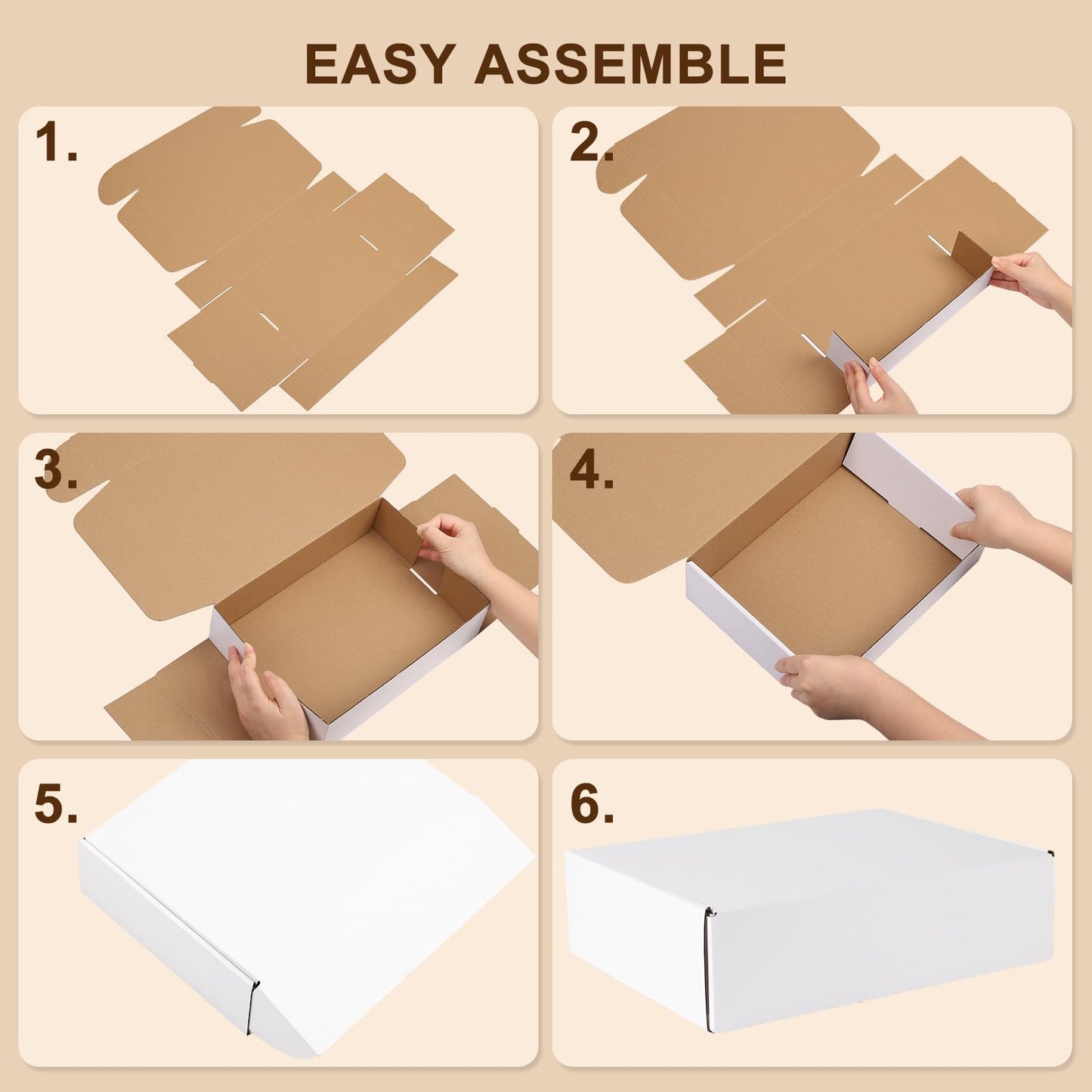 Hguba 12x9x4 Inches Shipping Boxes Set of 25, White Corrugated Cardboard Box, Mailer Boxes for Small Business