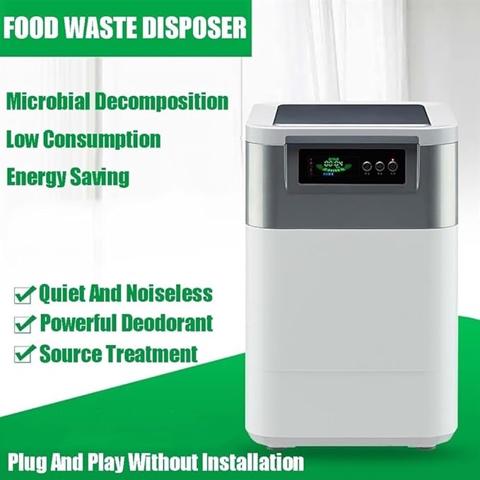 Smart Waste Kitchen Composter, Electric Kitchen Composter, 3L Home and Kitchen Composting Bin, Countertop Automatic Food Waste Cycler, Turn Garbage to Compost with Single Button ( Color : Grey )