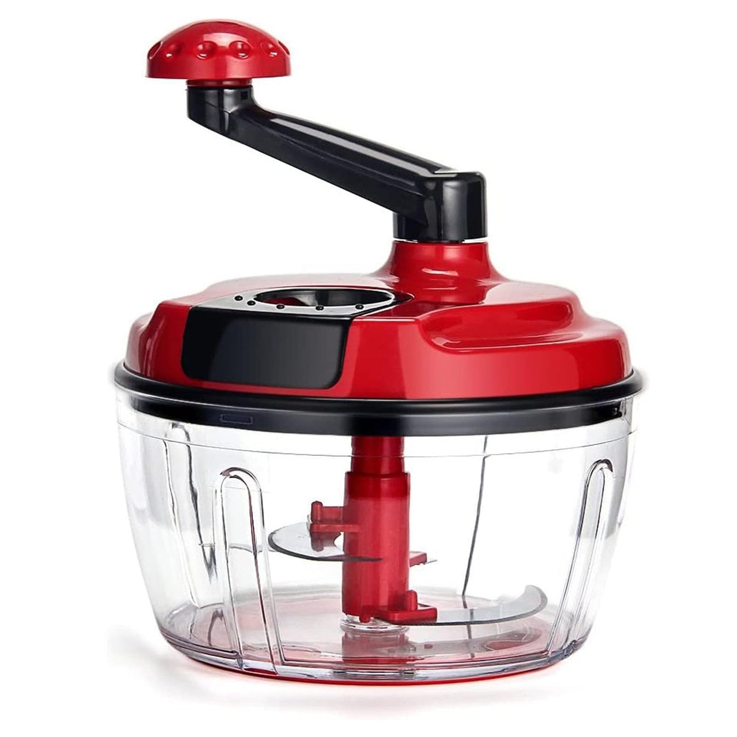 Multi-Functional Manual Food Processor,8 Cup Hand-powered Crank Chopper,Mincer Blender with Clear Container,for Vegetables Meat Fruits Nuts Herbs Onions