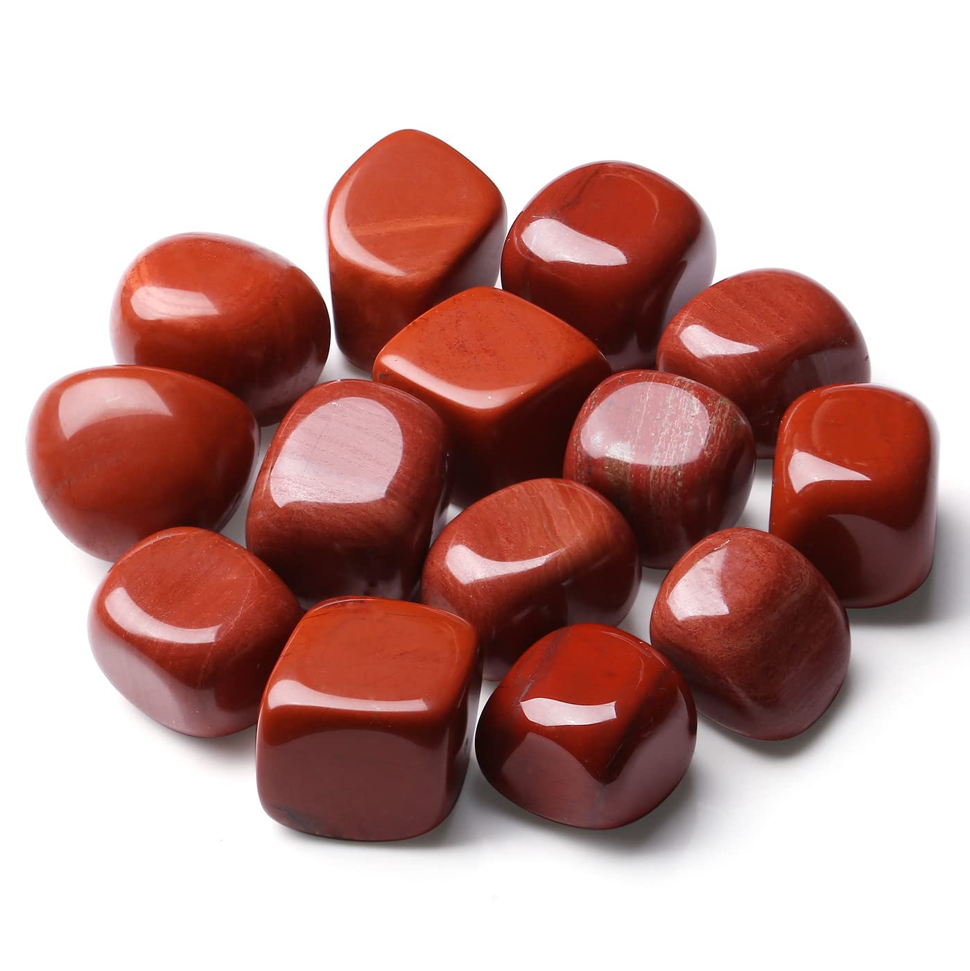 MAIBAOTA Red Jasper Stones Bulk Tumbled Crystals Polished Stones Natural Gemstones for Vase and Decoration