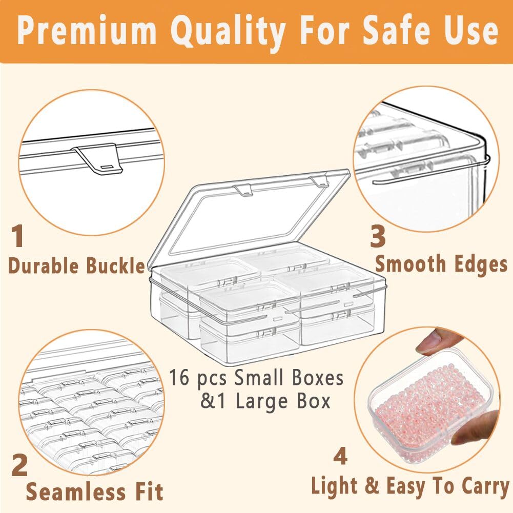 24pcs Bead Storage Containers,Large Bead Organizer Boxes And Craft Storage Boxes For Bracelet Making Diy Jewelry Craft Nails, Bracelets, Jewelry, Diamonds, Clay Beads, Screws,4.06x2.9x0.98inch