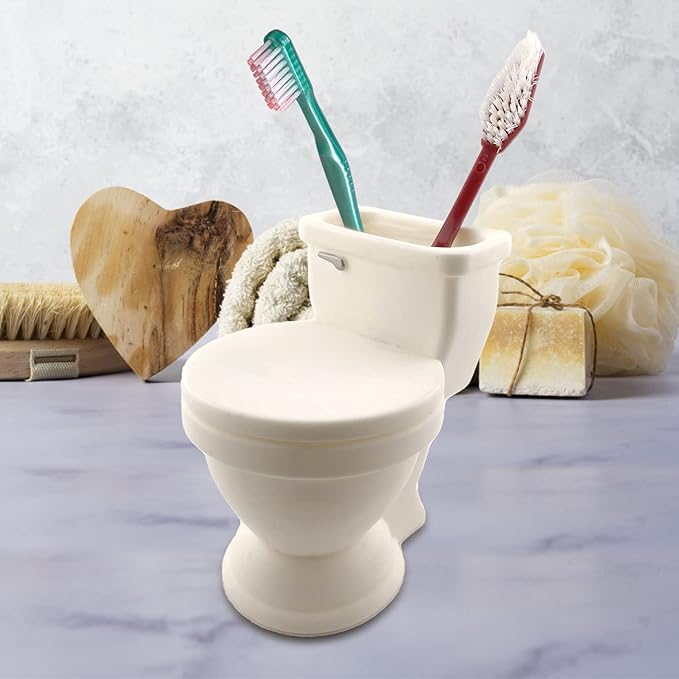 Silly Toilet-Shaped Toothbrush Holder – Fun Bathroom Organizer for Kids, Holds 4 Toothbrushes, Hilarious and Functional