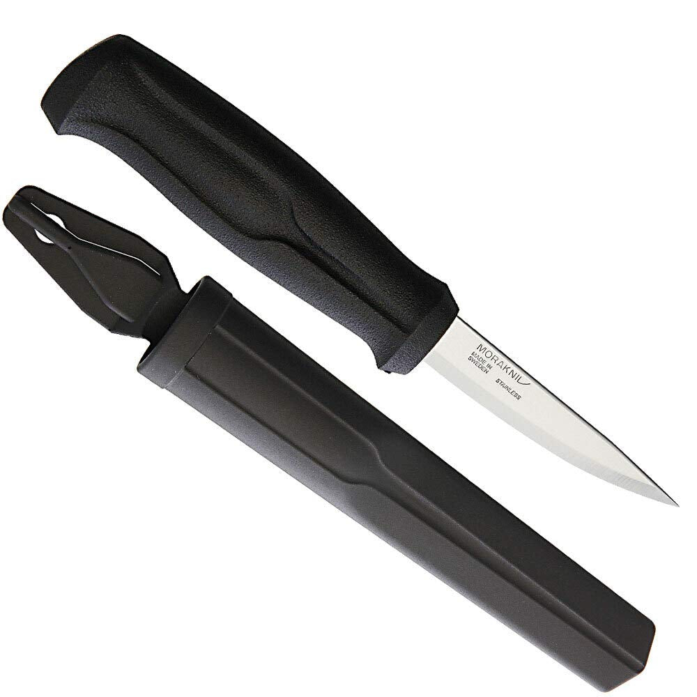Morakniv Woodcarving Basic Sandvik Stainless Steel Wood Carving Knife With Sheath, 3 Inch