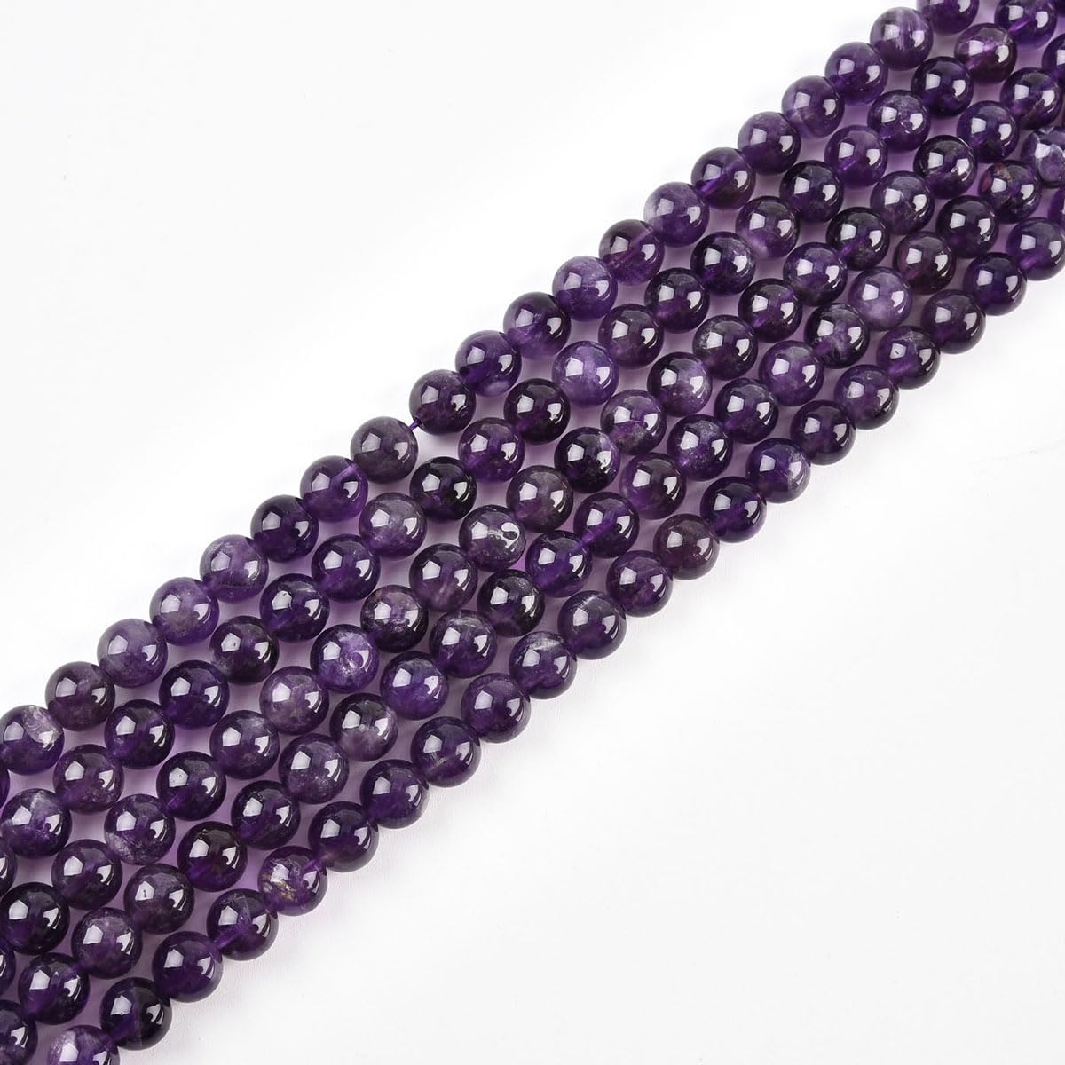 10mm Natural Amethyst Beads Round Gemstone Loose Beads for Jewelry Making (38pcs/Strand)
