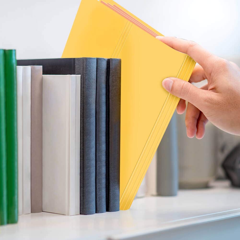 Selizo 6 Pcs Expanding File Folder with 5 Pockets Organizer Plastic A4 Size and 168 Pcs File Folder Labels for School Teacher and Office