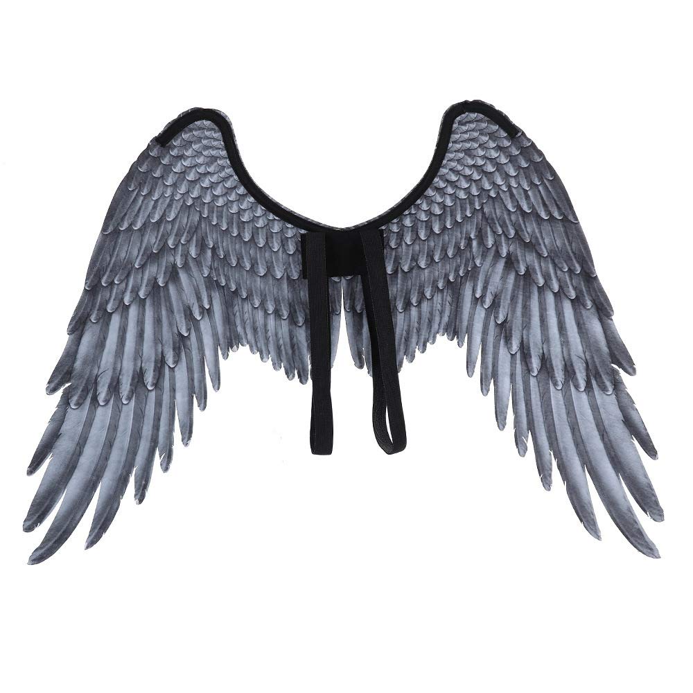 Himine Non-Woven Fabric Festive Party Angel Wings Suitable for Child Decorative Wings (Black)