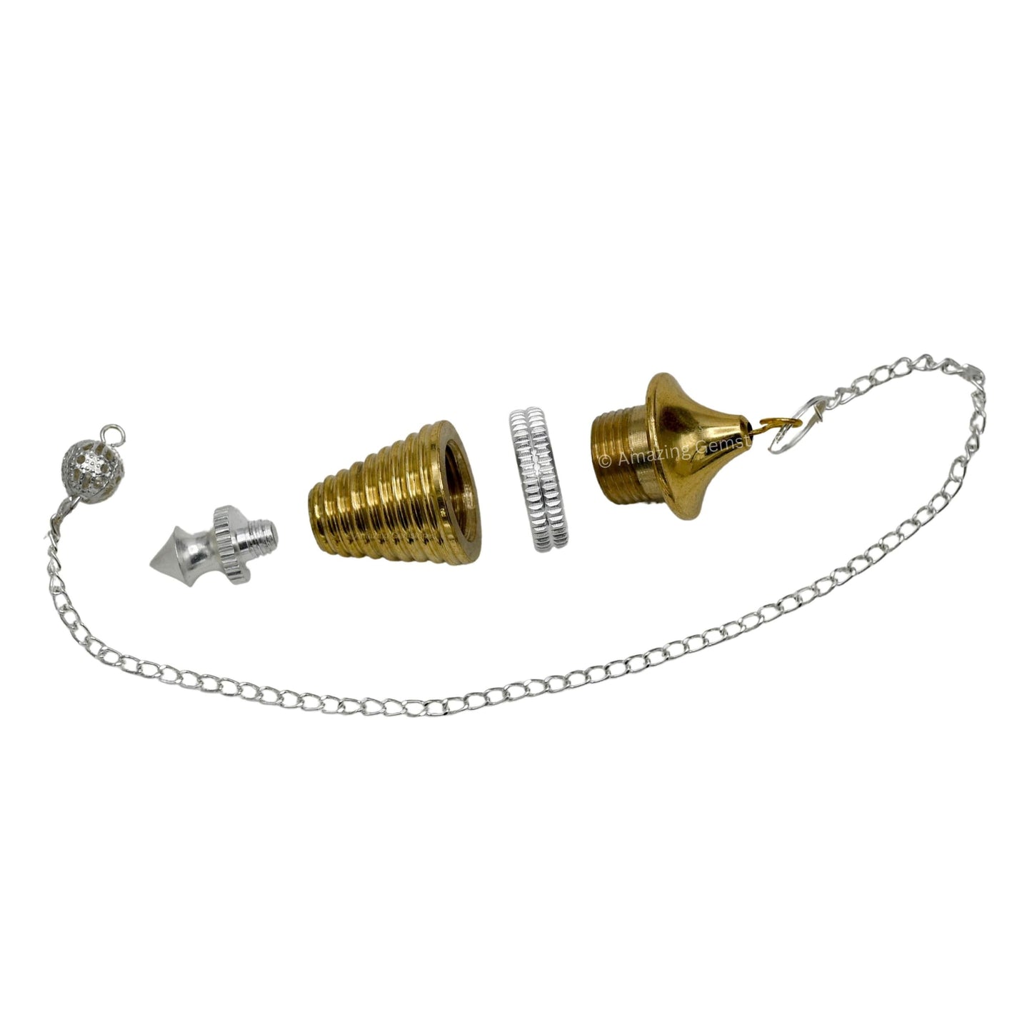 Amazing Gemstone Healing Metal Pendulums for Divination, Gold Gear Plate Hard Coil Steel Copper Pendulum High Energy Pendulo de Bronce Pendulos de Mesa MP12