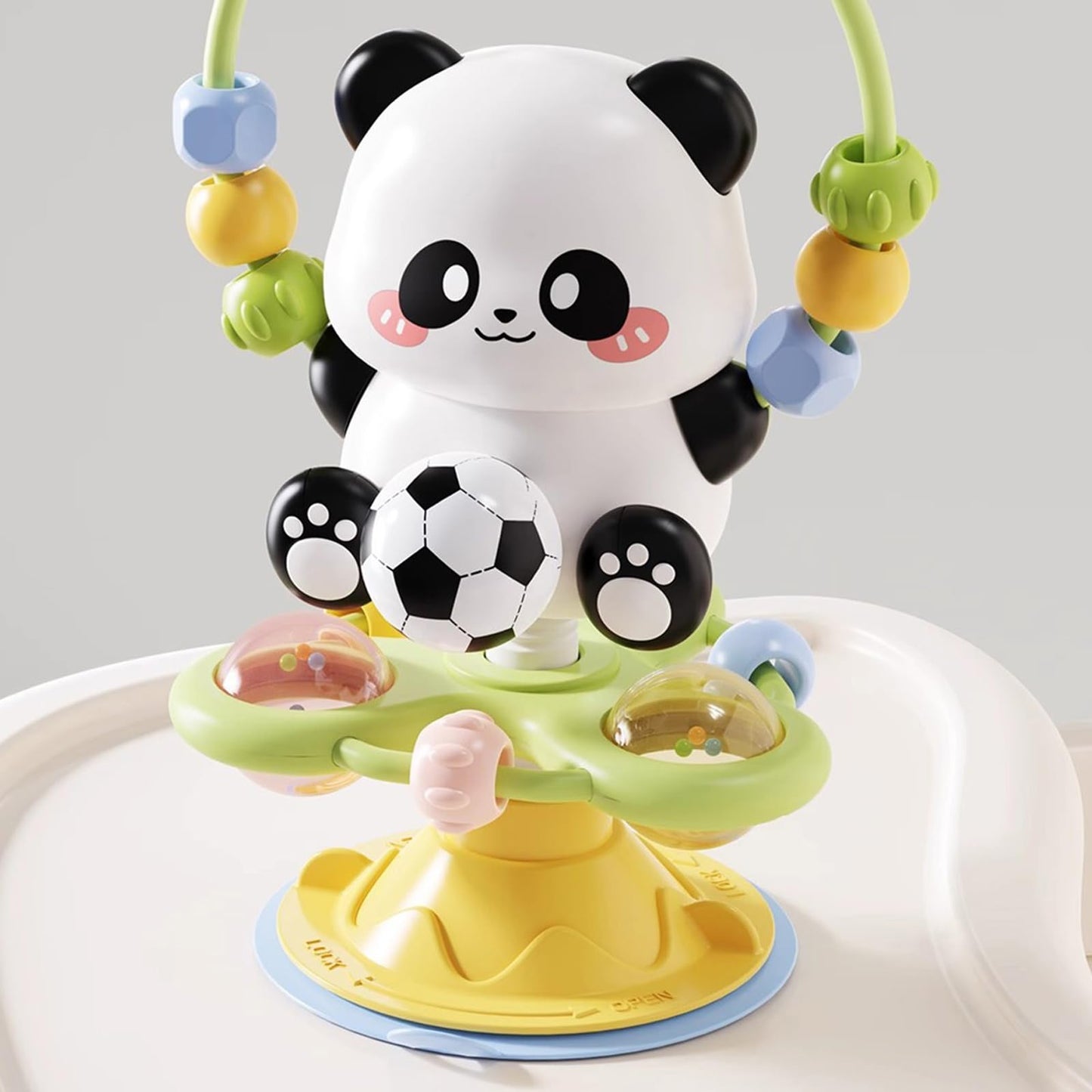 lebowen Baby Toy, Panda Suction Cup High Chair Table Soother, Grip and Spin Toy, Interactive Development, Suitable for 10-36 Months, Baby Gift, Excellent Birthday Present Choice