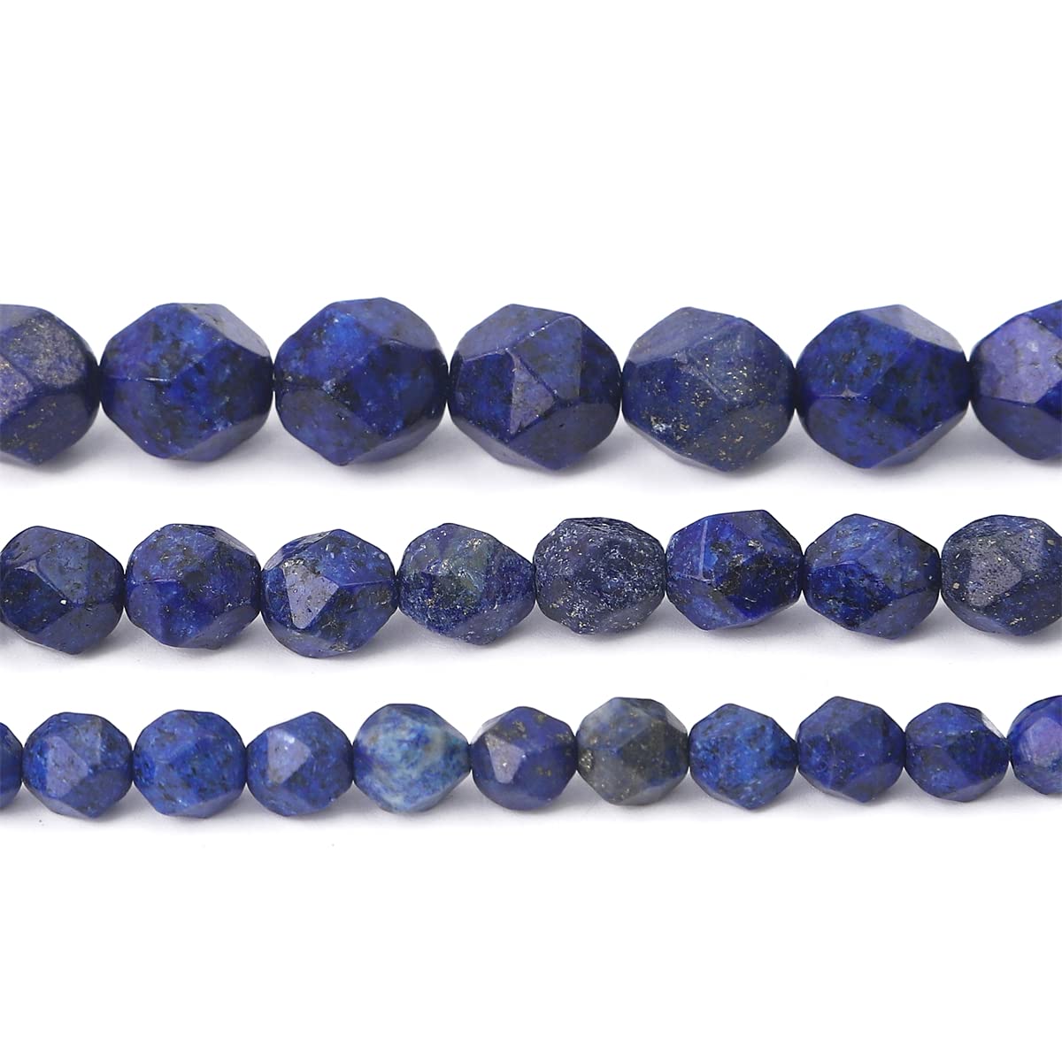 BEADIA Faceted Natural Lapis Lazuli Stone Round Beads 6mm 36cm/Strand for Jewelry Making
