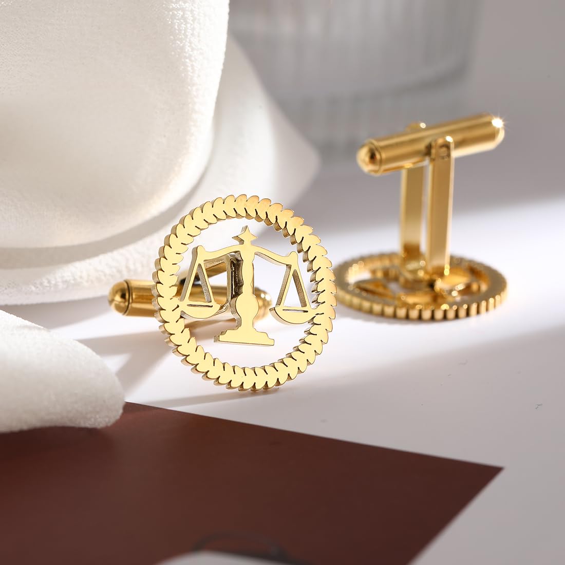 Metal Balance Badges Suit Brooch Libra Scales Brooches For Men (silver pin+tie clip+ cuff-link)