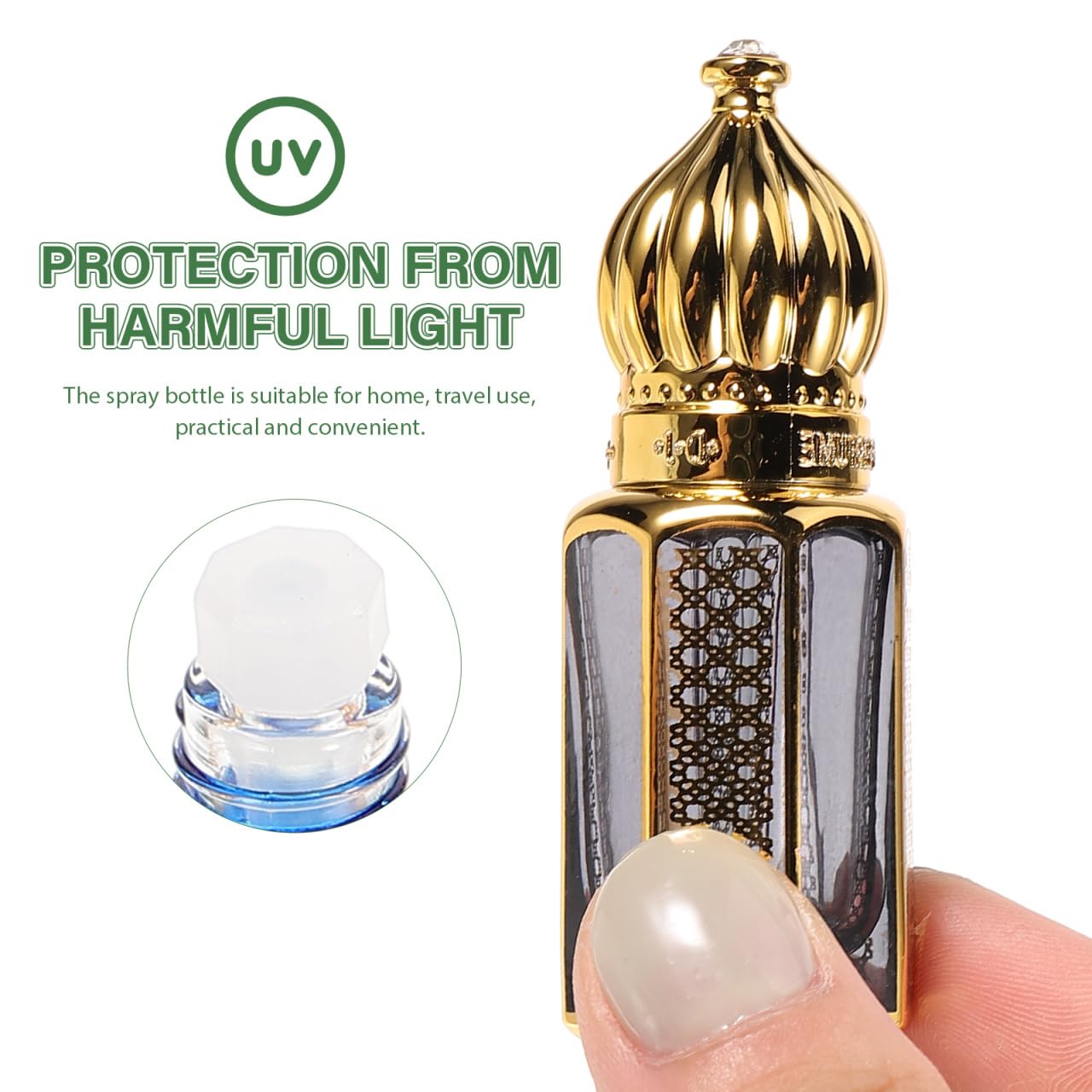 PRETYZOOM Creative Refillable Essential Oil Dropper Bottle 2.36In Mini Glass Perfume Organizer for Travel Home Decor Fragrance Oil Dispenser
