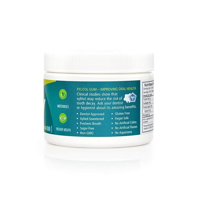 Spry Fresh Natural Xylitol Chewing Gum Dental Defense System - Aspartame-Free, Sugar-Free, Non-GMO, Gluten-Free (Wintergreen, 100-Count, Pack of 2)