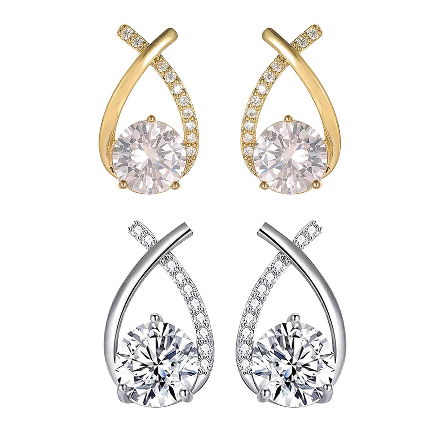 Lymphatic Earrings for Women Halolux Lymphvity Germanium Drainage Therapy Negative Ion Lymph Detox Earrings Jewelry (Gold2+Silver2)