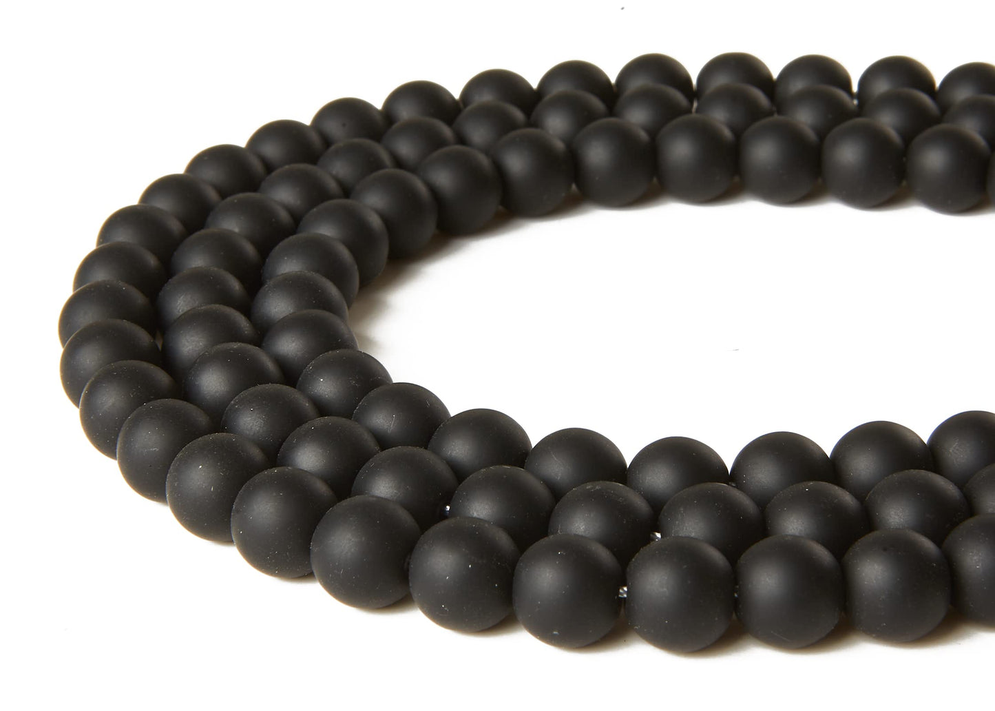 100pcs 6mm Matte Black Beads Natural Gemstone Beads Round Loose Beads for Jewelry Making