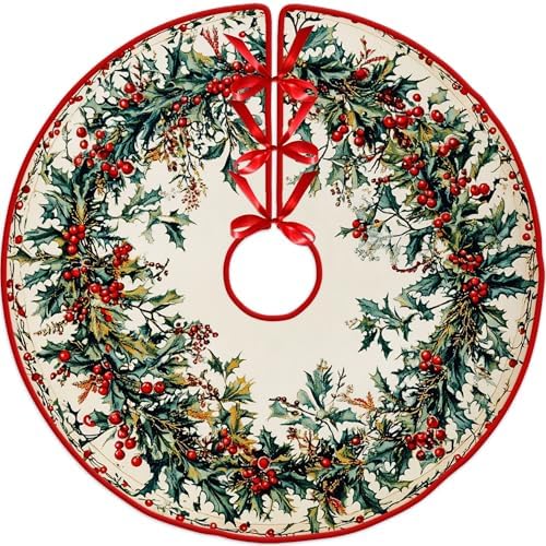 Pine Cones Tree Skirt by Leo Walker Beach Xmas Tree Mat Farmhouse Rustic Party Home Decoration Holiday Indoor Outdoor Ornaments 30/36/48 inch
