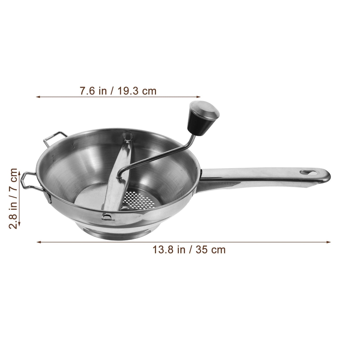 Lurrose Manual Potato Presser Stainless Steel Ricer for Home Kitchen - Easy Crank Potato Masher for Mashed Potatoes Sweet Potatoes Squash and Vegetables - Aluminum Alloy 13.77X7.59X2.75 Inch