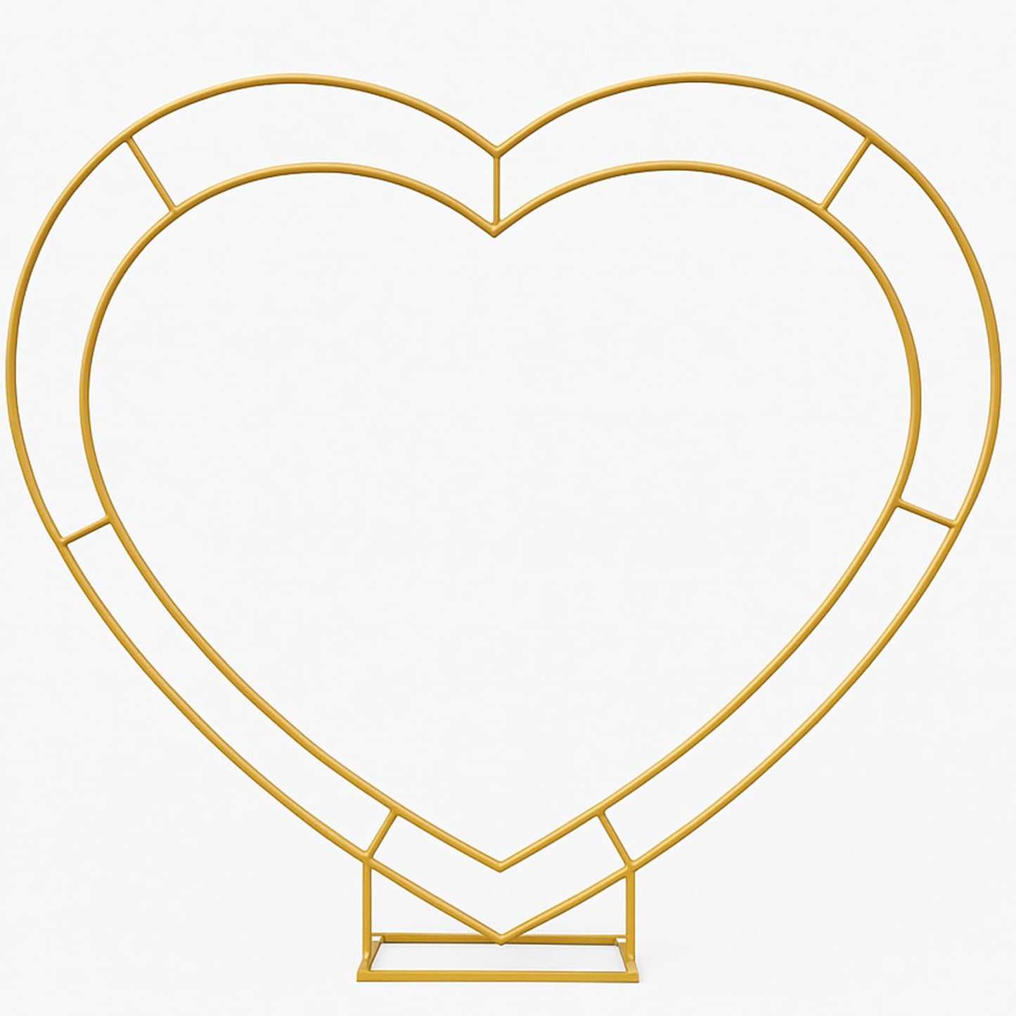 Heart Shaped Balloon Arch Stand for Proposal, 6.7FT Large Metal Heart Arch Frame for Wedding Backdrop, Love Flower Arch Decor for Engagement Party Display (Gold)