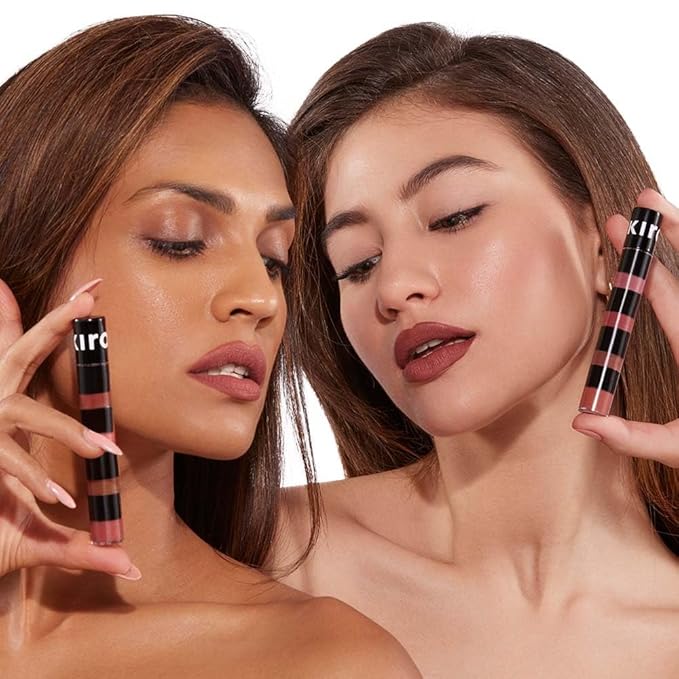 KIRO Four Play Non-Stop Airy Matte Liquid Lip Stack – Ultimate Quad | 4 Nude Lipstick Shades | Long-Lasting, Transfer-Proof, Hydrating, Lightweight | Infused with Avocado & Apricot Oils | 6ml