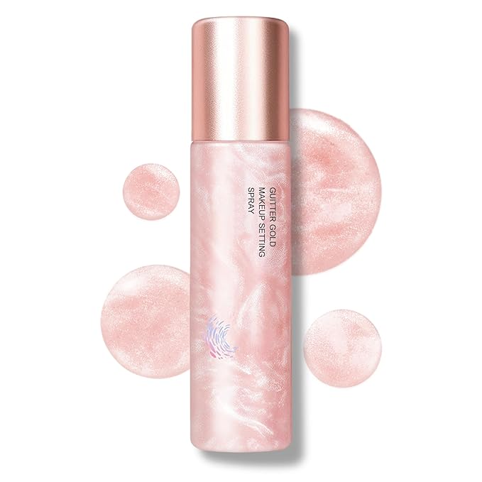Glow Makeup Setting Spray, Shimmer Dewy Hydrating Setting Spray for Makeup Glowing Long-Lasting Radiant Finish, Lightweight Formula, All-Day Wear, 4 Fl Oz