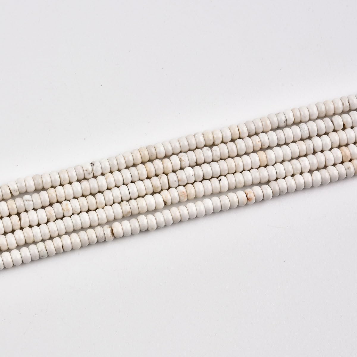 170pcs 4x2mm Natural White Turquoise Disk Rondelle Spacer Stone Semi Precious Gemstone Loose Beads for Jewelry Making 15 Inch