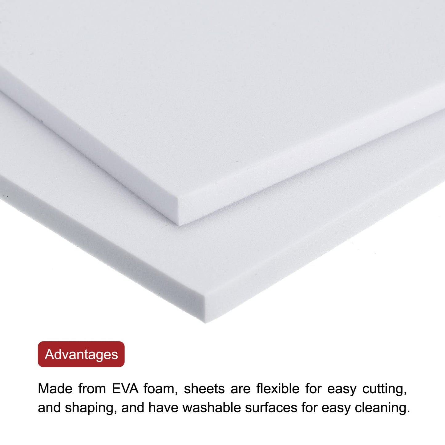 uxcell EVA Foam Sheets White 12 Inch x 9 Inch 6mm Thickness for Crafts DIY Pack of 10