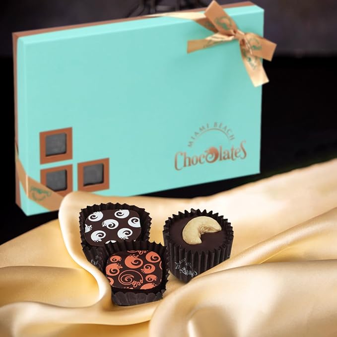 Dark Chocolate Truffles Gift Box, 24 Pieces of Chocolates Gift Box, Ultimate Assorted Chocolates for Birthdays, Holidays or Corporate Gifts, A Premium Chocolate Experience Made for Gifting