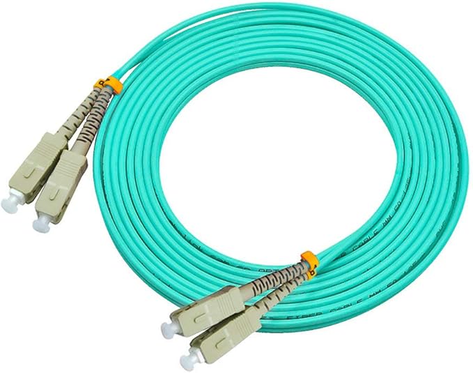 Jeirdus 5Meters 16ft SC to SC Duplex 50/125 10G OM3 Multi-Mode Fiber Optic Cable Jumper Optical Patch Cord SC-SC