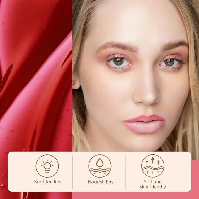 Matte Lip Stain Peel Off Lip Liner, Pink Red Peel Off Lip Stain Tattoo,Long Lasting & Waterproof Peel Off Lip Gloss Lip Liner,Transfer-Proof All Skin Types.0.12 fl oz #06