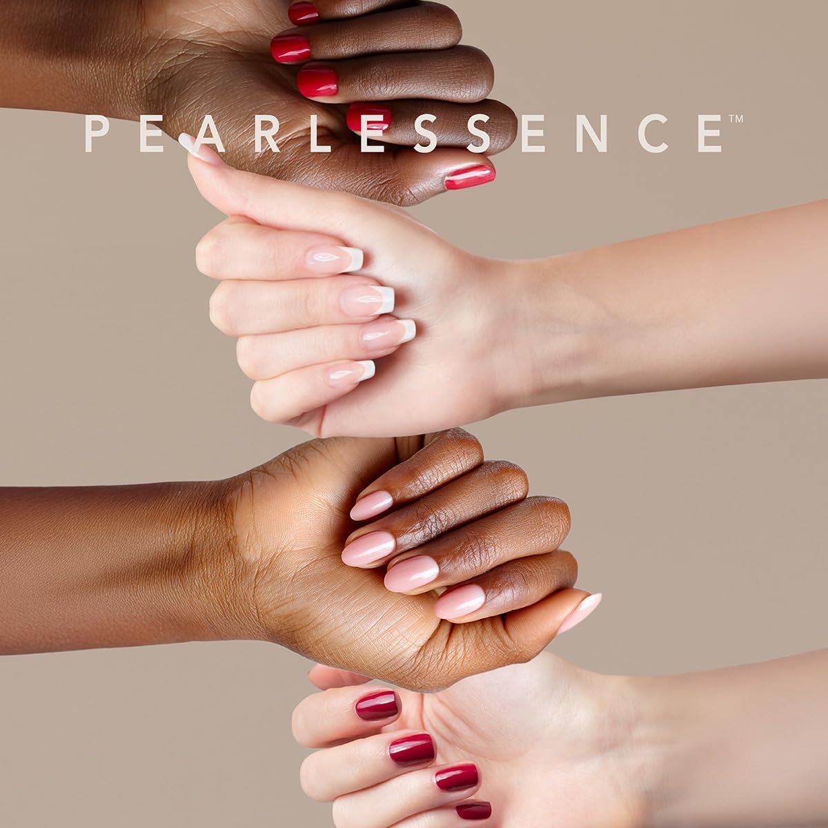 Pearlessence 48pc Glazed Glam Med Oval Press On Nails Mega Pack | Frosted Vanilla & Glossy Mocha | Medium Almond Shape