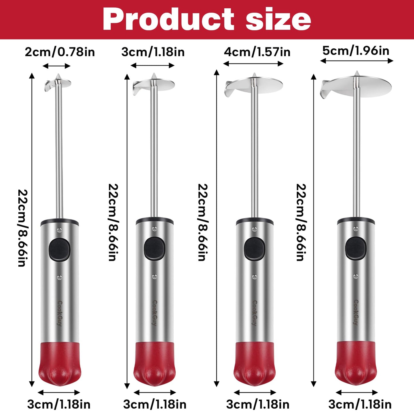 Cook Guy Multi-Purpose Veggie Drill - 4 Sizes Vegetable Corer Tool | Zucchini Corer & All-in-One Vegetable Corer for Potatoes, Carrots | Ergonomic Anti-Slip Handle