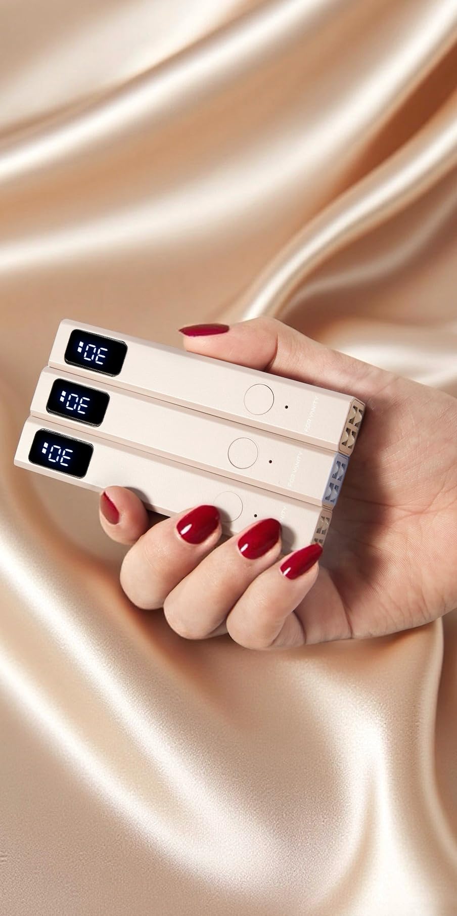 Sunset Lite Handheld Mini UV Nail Light Gel Nail Lamp, 4-Bead LED with LCD Display Timer 20/60s, Manicure Curing Lamp, Quick-Dry, Portable, Cordless Dryer, Rechargeable for Professional Salon Curing