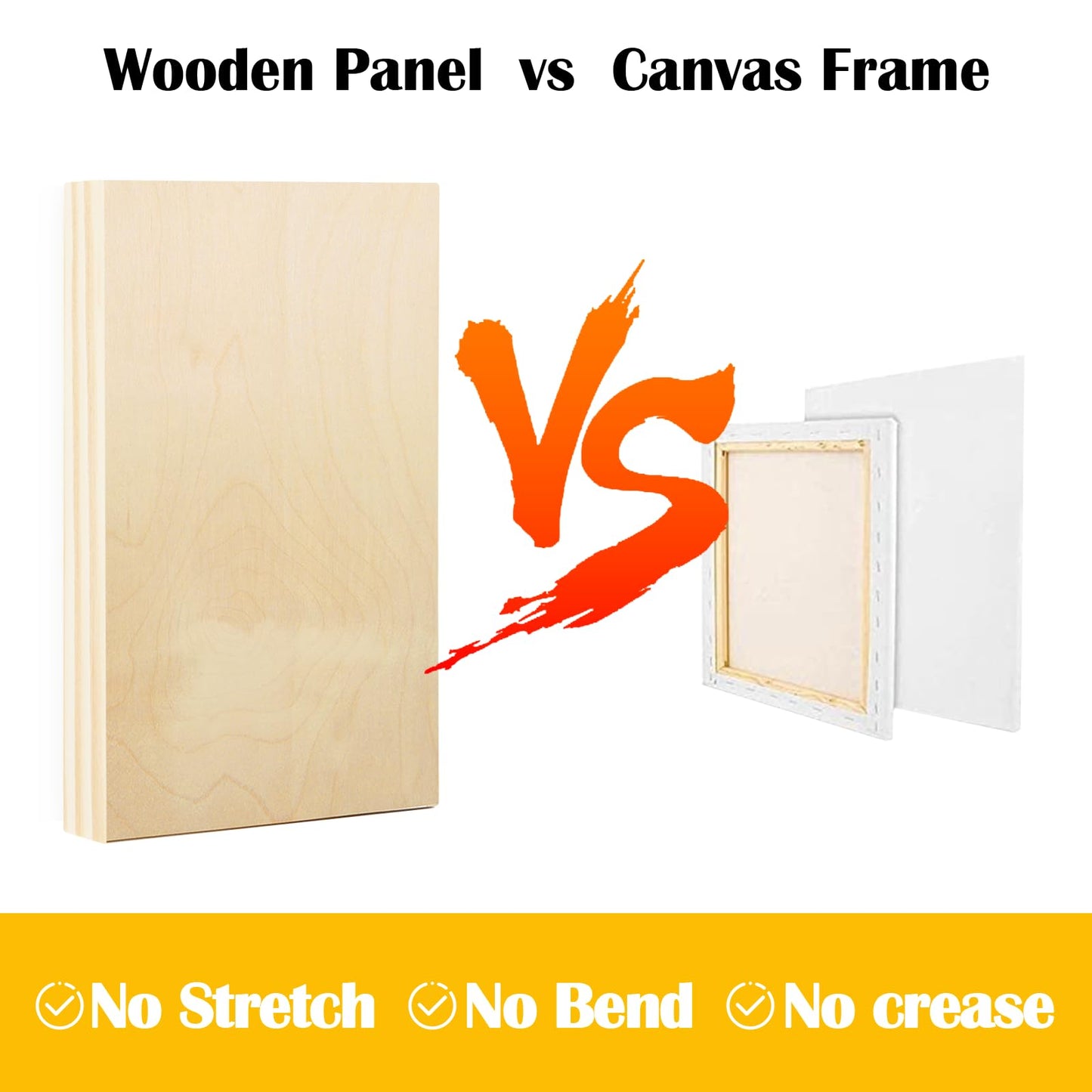 Falling in Art 2 Pack Unfinished Wooden Canvas Panels, 8x16 Gallery Birch Wood Panels Kit, 1 1/2" Deep Art Cradle Boards for Acrylic Painting, Pouring and Burning
