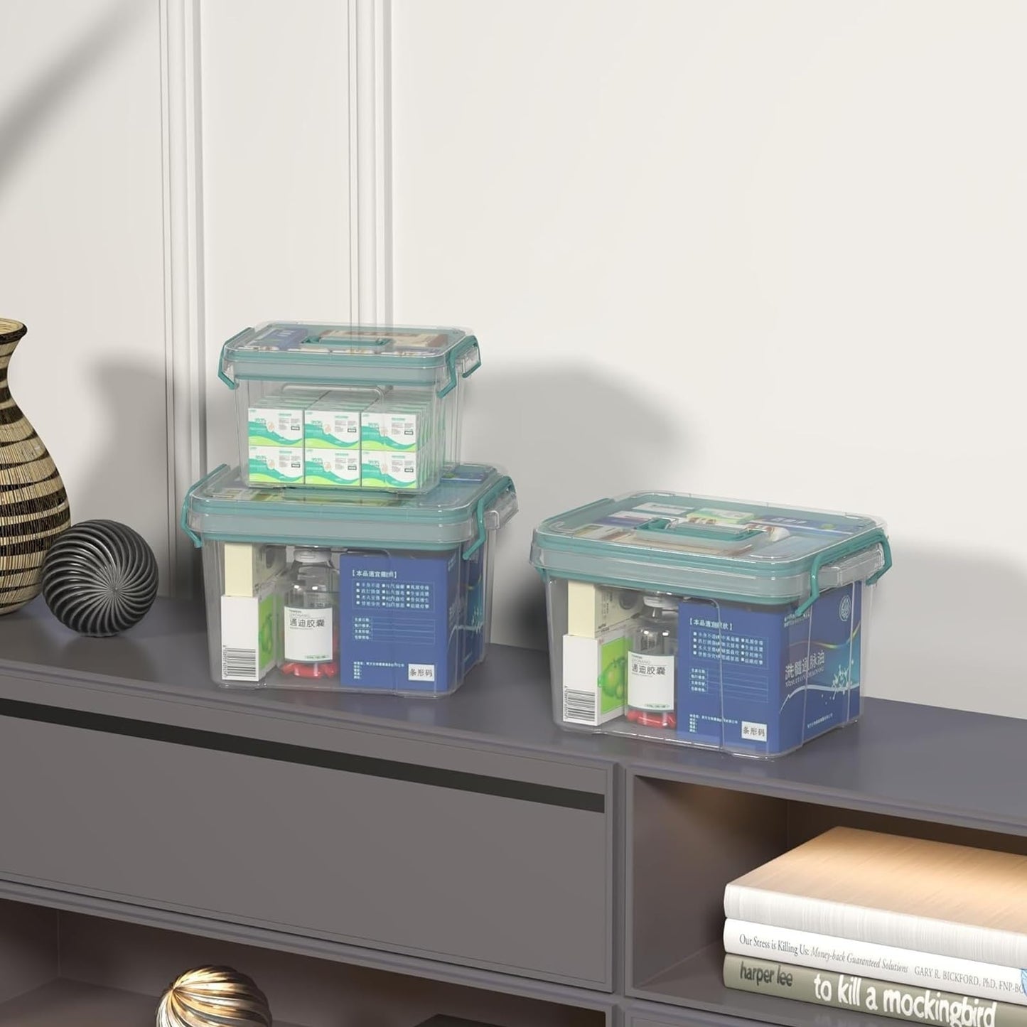 ViVedBluumㅤ Set of Nested Storage Boxes (Large and Small),Multi-Layer Storage Bins,Perfects for Home, Office & Travel Organizer (1 Set)