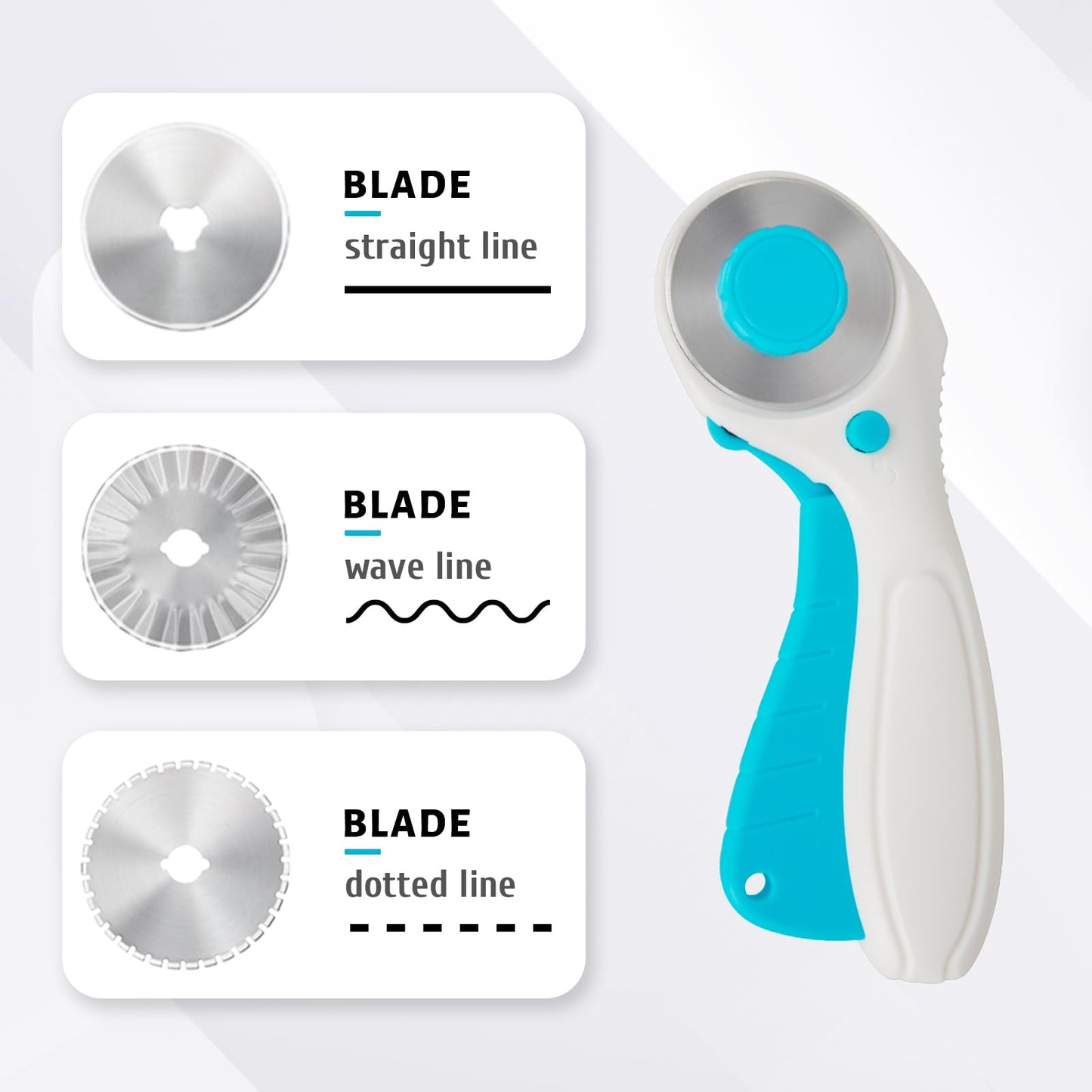 MANUFORE Professional Sewing Scissors Set: Big and Small Scissors, Rotary Cutter with 3pcs Extra Blades for Cutting Fabric