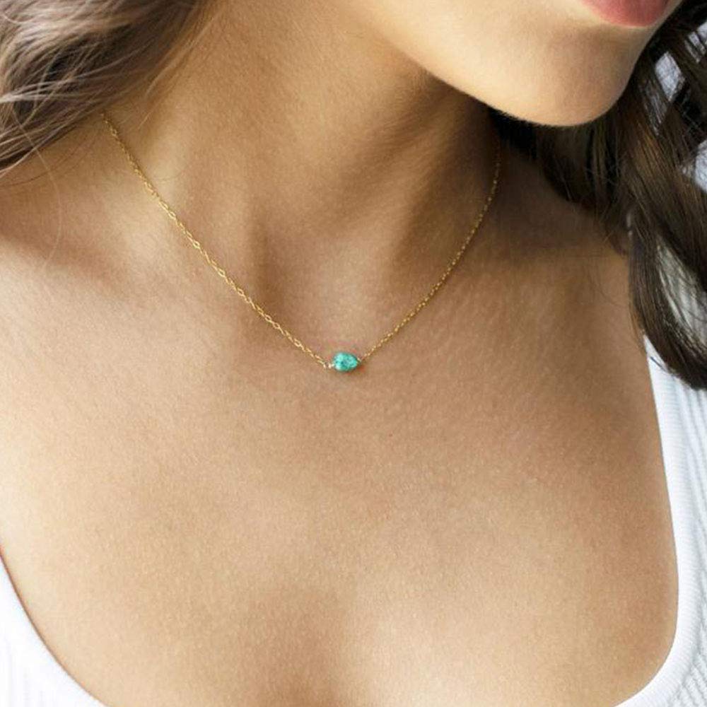 Turandoss Dainty Choker Disc Necklace Hammered Necklaces for Women Simple Necklace Jewelry