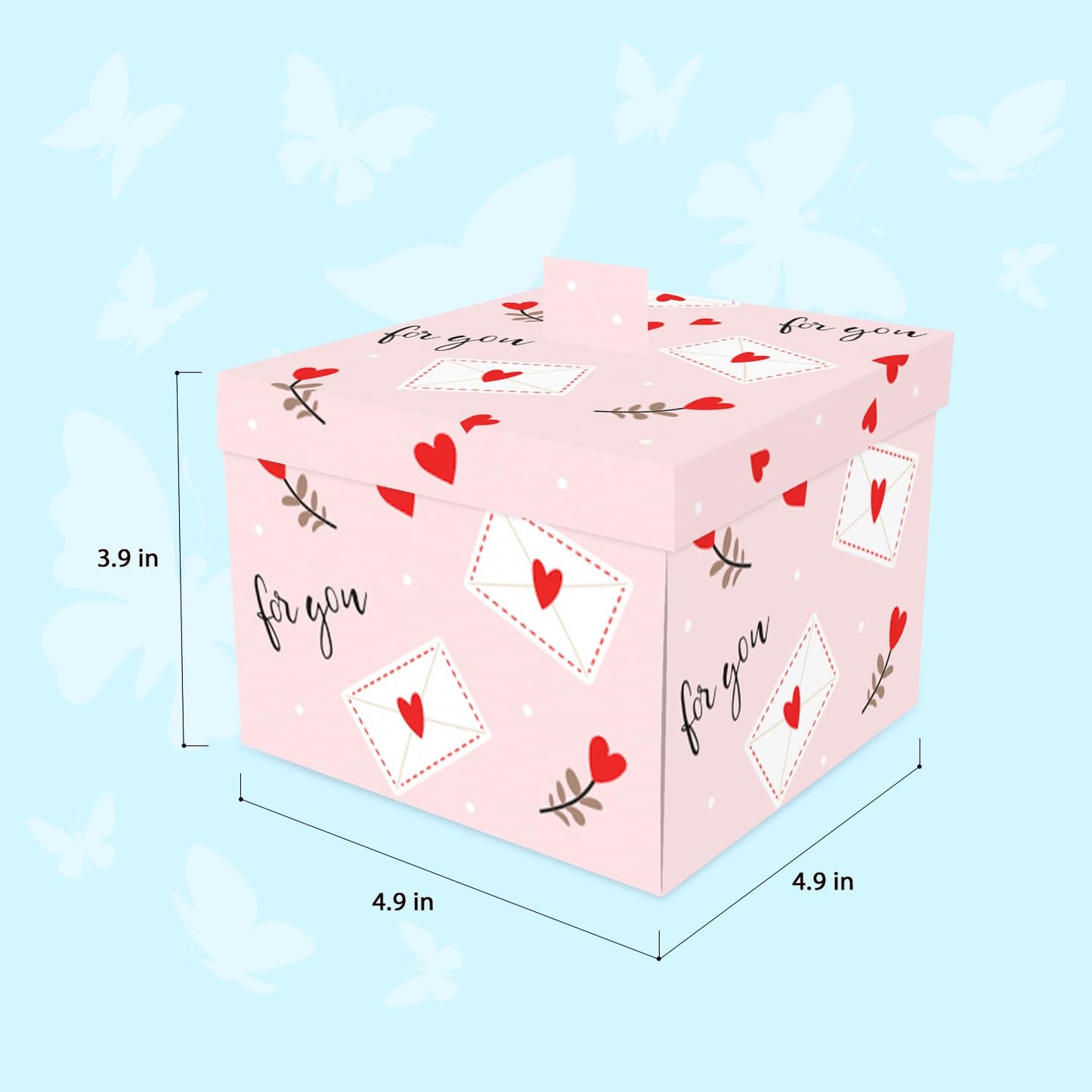 FETTIPOP Butterfly Explosion Gift Box (Love) Kit - Romantic Flying Butterfly Surprise Prank Box for Valentine’s Day, Birthday, Anniversary & Wedding
