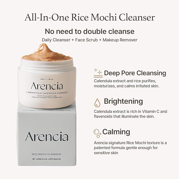 Calendula Rice Mochi Fresh Cleanser - Moisturizing, Brightening & Deep-Cleansing (4.23oz)