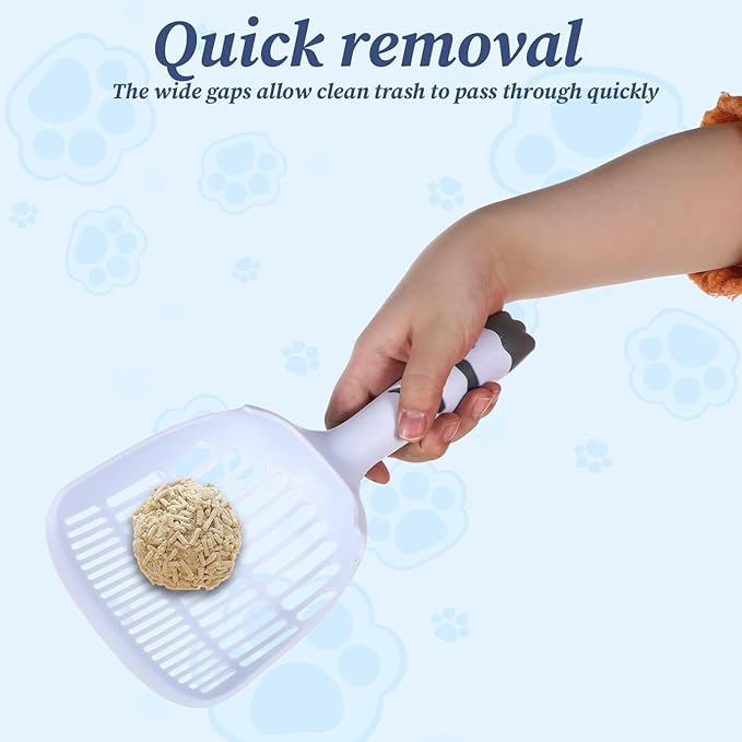 FdcZeyxior Cat Litter Scoop, Cat Scooper for Litter Box Cats and Dog Poop Collector Plastic Kitty Litters Scoop Deep Shovel with Thin Sifting Holes for Home Litters Box