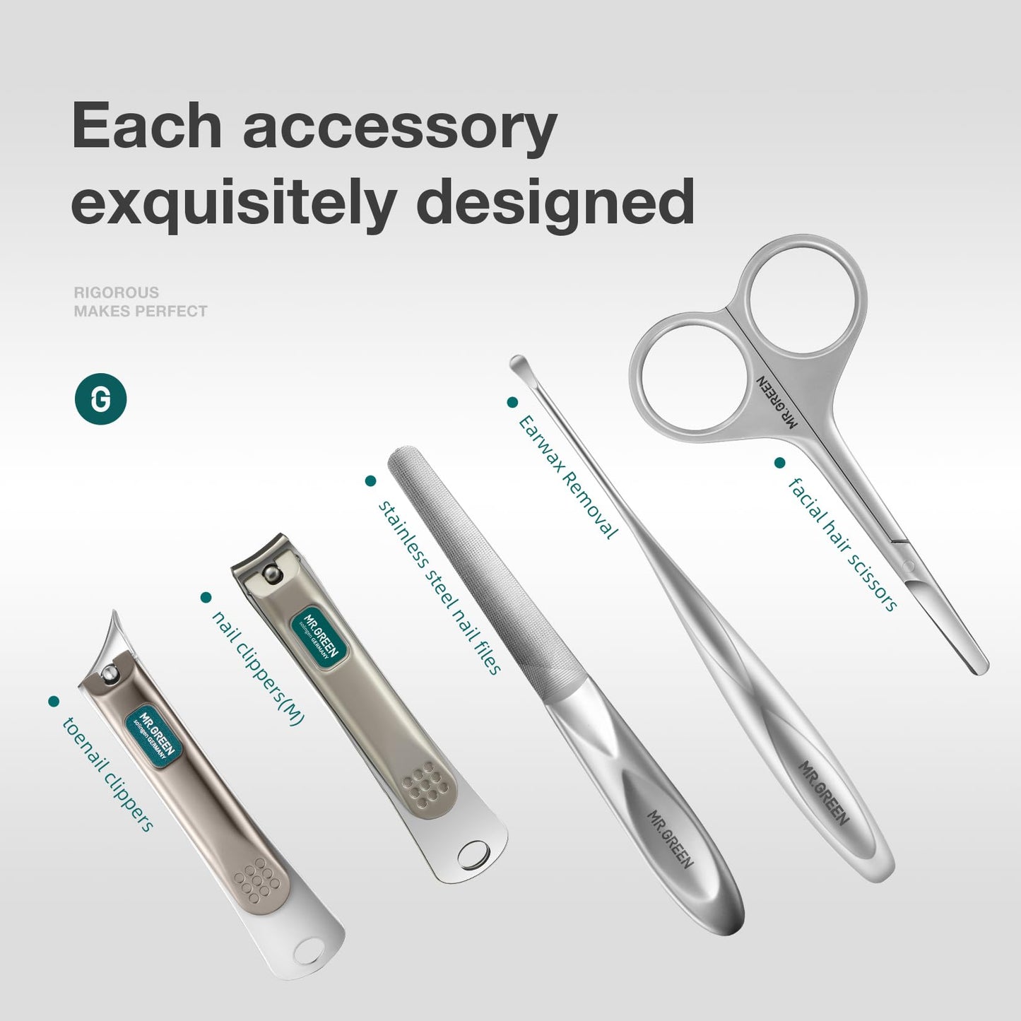 MR.GREEN Manicure Sets Light Luxury Nail Clipper Kits Personal Care Tools Fashion Contrasting PU Case (Mr-8883)
