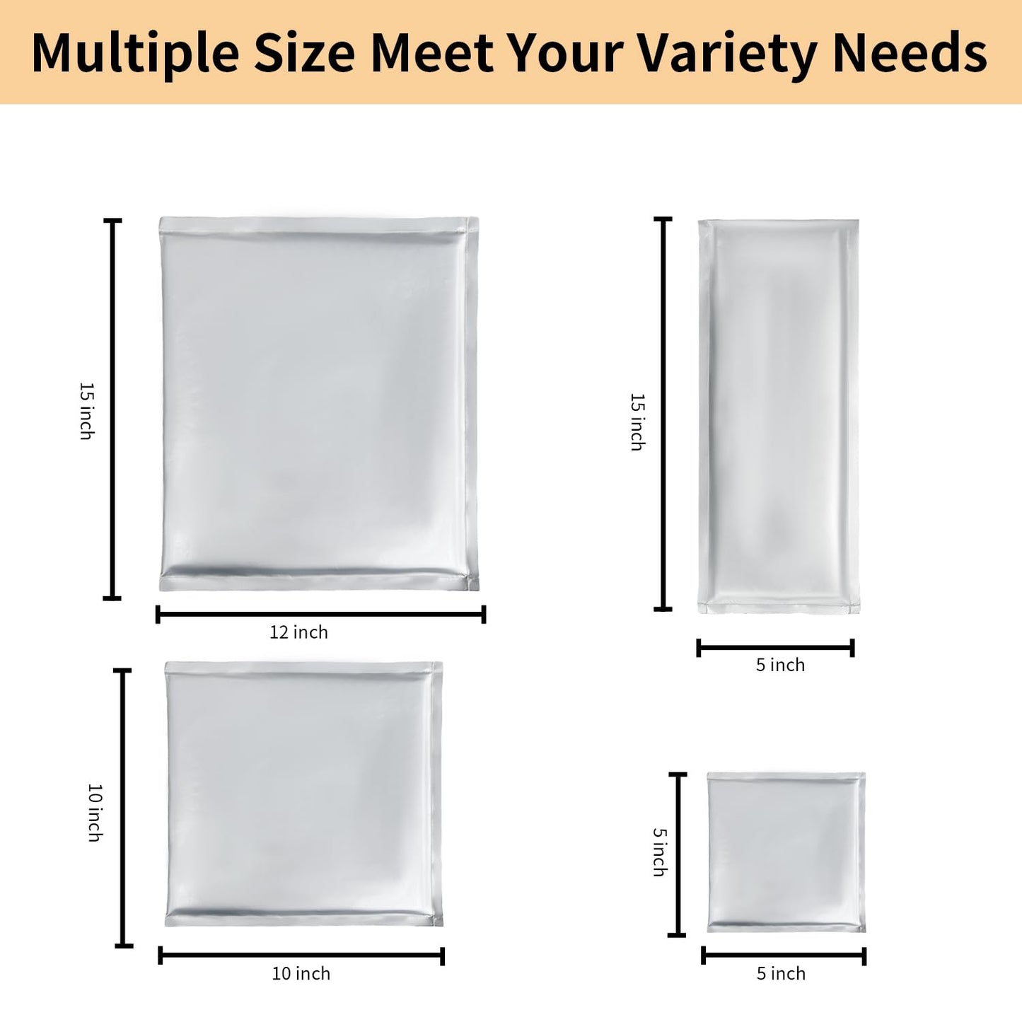 Heat Press Pillow Bundle - 8 Pack Including 4 Size Silver Heat Pressing Transfer Pillows, 2 Teflon Paper Sheets, 2 Rolls Heat Resistant Tape for Heat Press Sublimation Projects