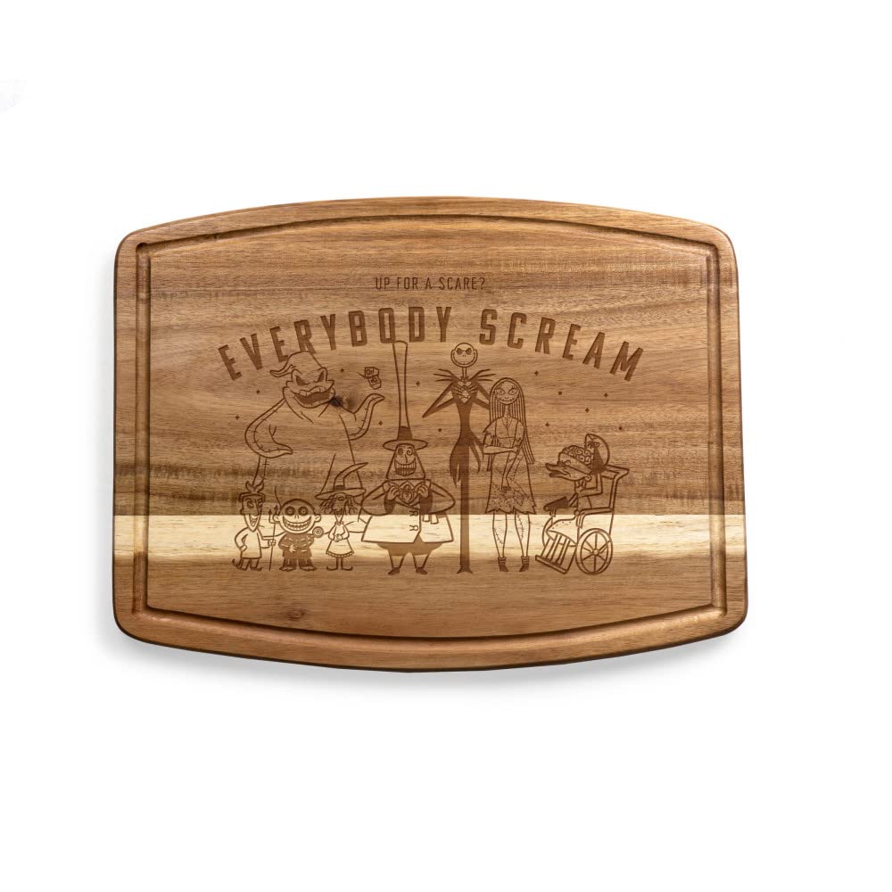 PICNIC TIME Disney Nightmare Before Christmas Ovale Acacia Cutting Board, Serving Board, Charcuterie Board, (Acacia Wood)